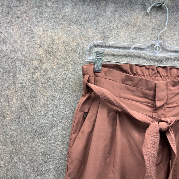 Athleta Skyline Pants Women 6 Brown Tie Waist Athletic Stretch Yoga Straight - Picture 7 of 10